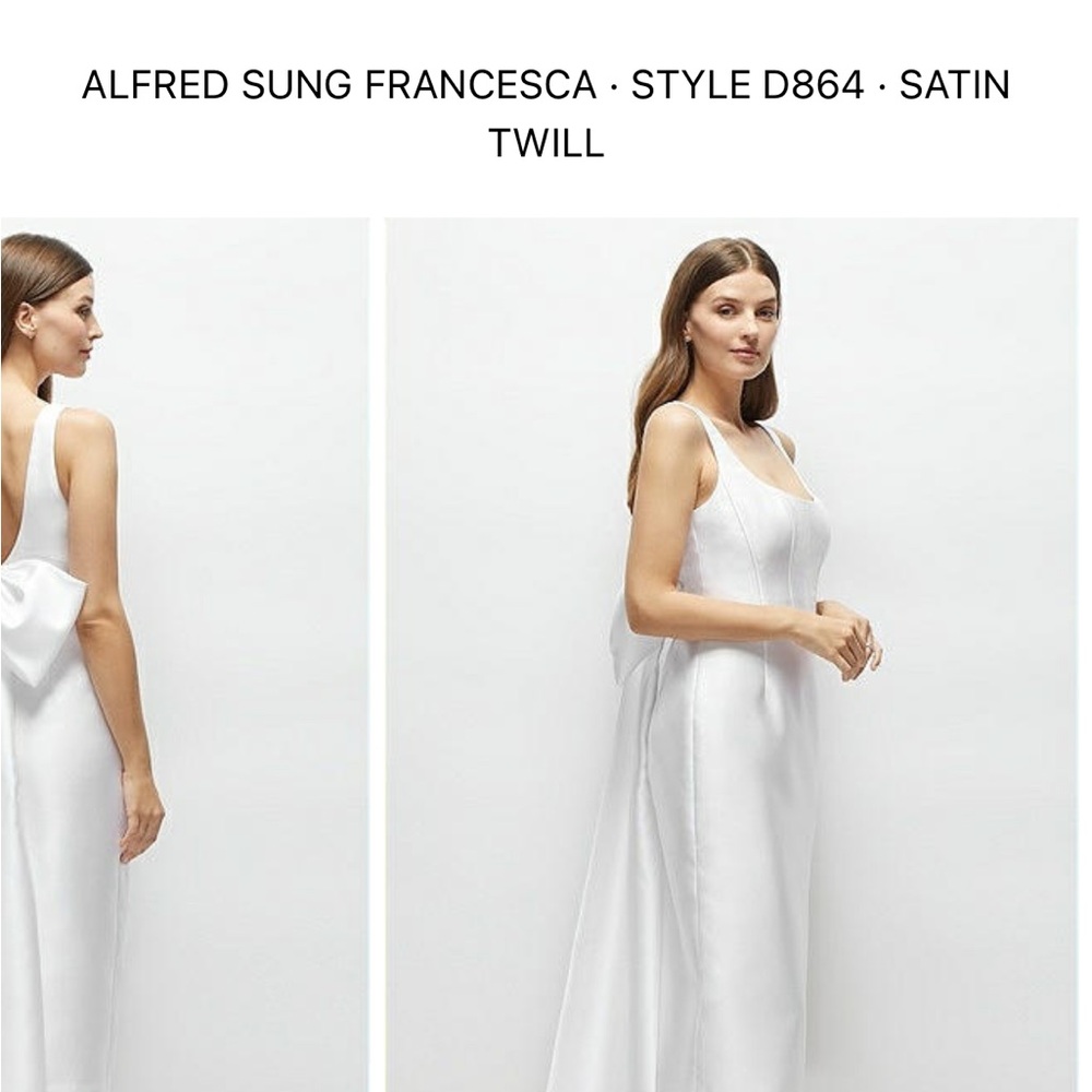 ALFRED SUNG Backless White Dress